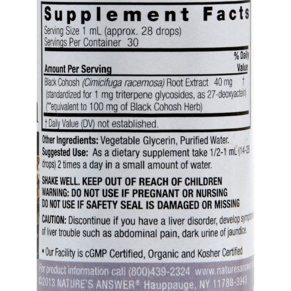 Nature's Answer - Black Cohosh Root Alcohol Free - 1 fl oz
