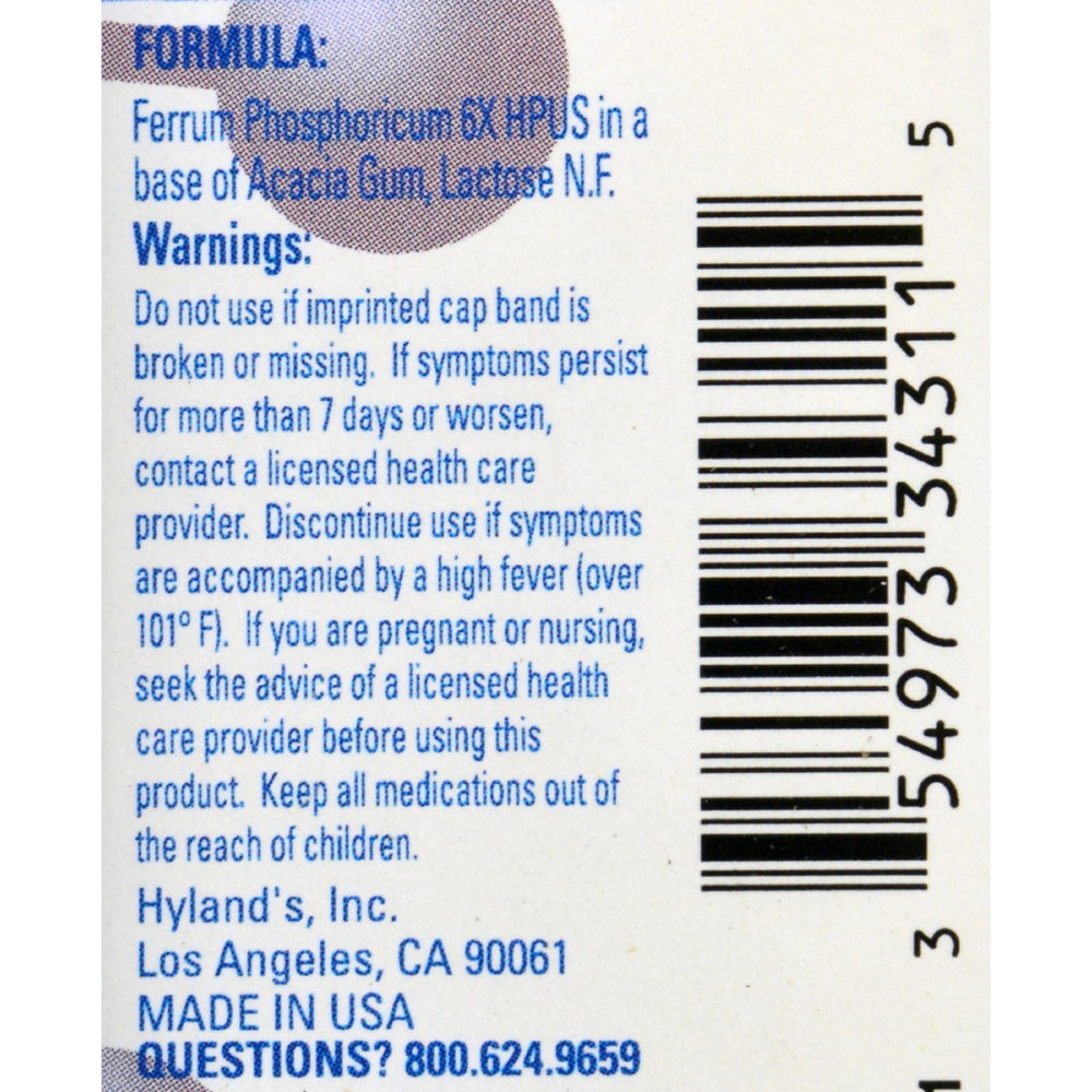 Hyland's No 4 Ferrum Phos 6x - 1 g - 500 Tablets