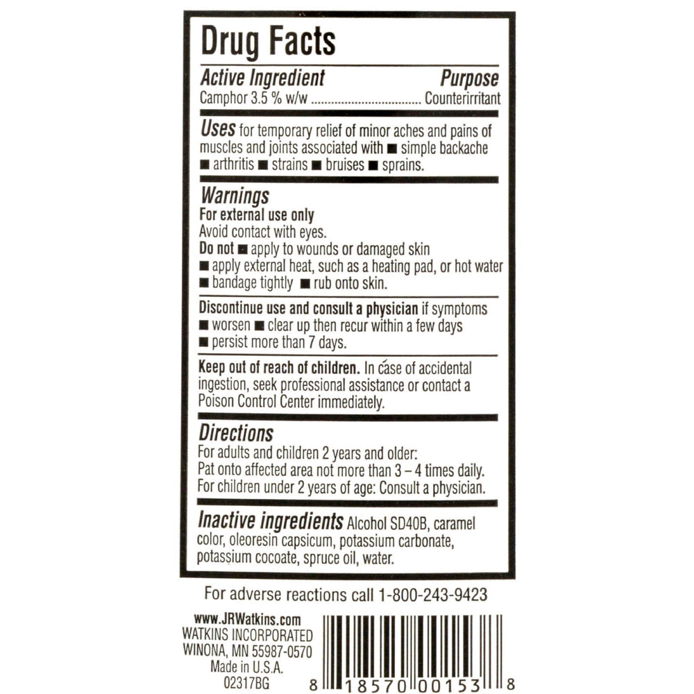 J.R. Watkins Natural Pain Relieving Liniment - 11 oz