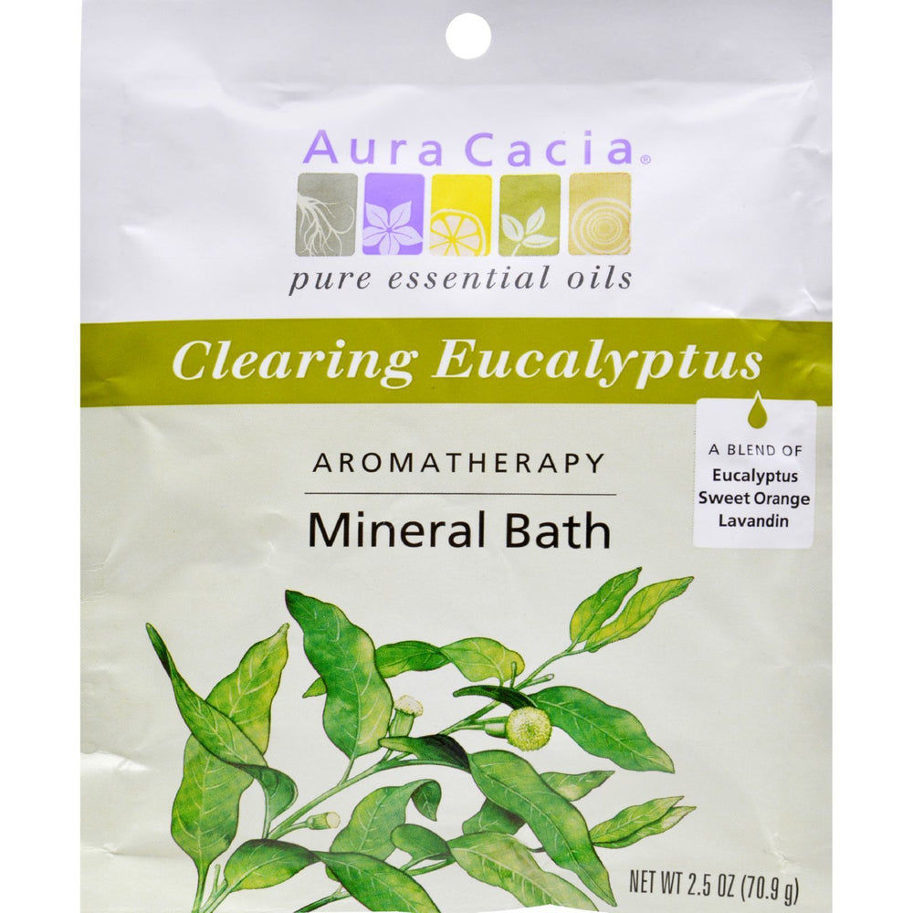 Aura Cacia - Aromatherapy Mineral Bath Eucalyptus Harvest - 2.5 oz - Case of 6