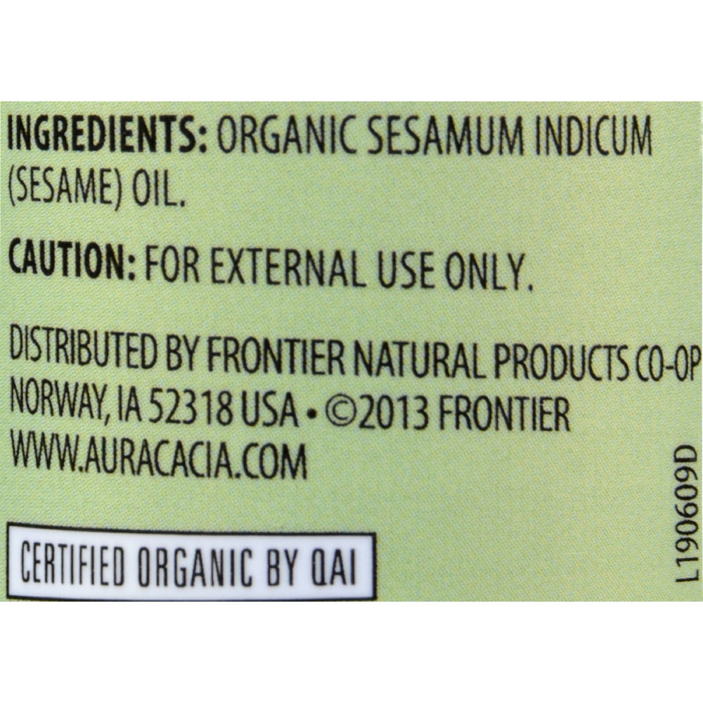 Aura Cacia - Organic Aromatherapy Sesame Oil - 4 fl oz