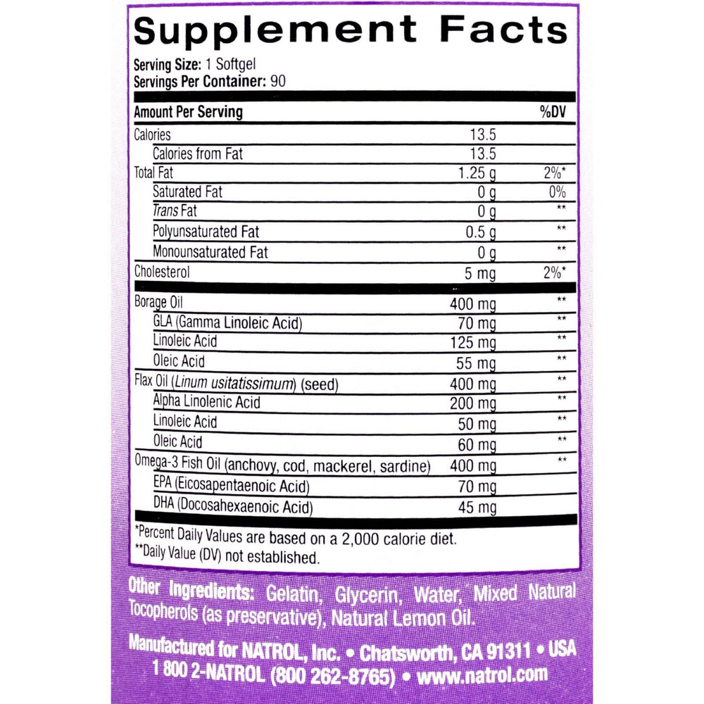 Natrol Omega 3-6-9 Complex Lemon - 90 Softgels