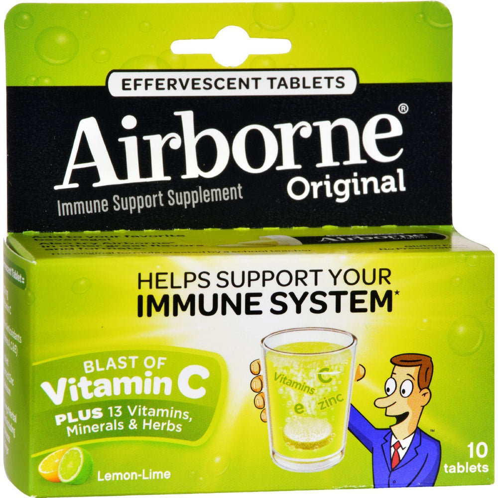 Airborne - Effervescent Tablets with Vitamin C - Lemon Lime - 10 Tablets
