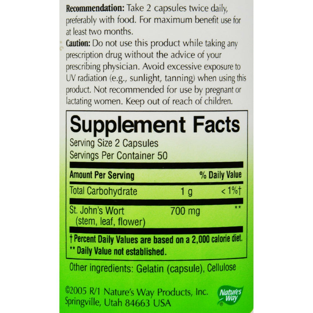 Nature's Way - St John's Wort Herb - 100 Capsules