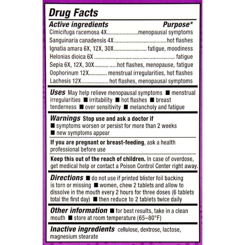 NatraBio Hot Flashes Menopause Relief - 60 Tablets