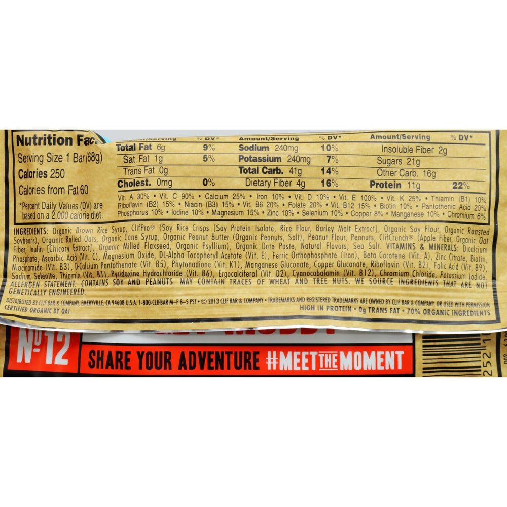 Clif Bar - Organic Crunch Peanut Butter - Case of 12 - 2.4 oz