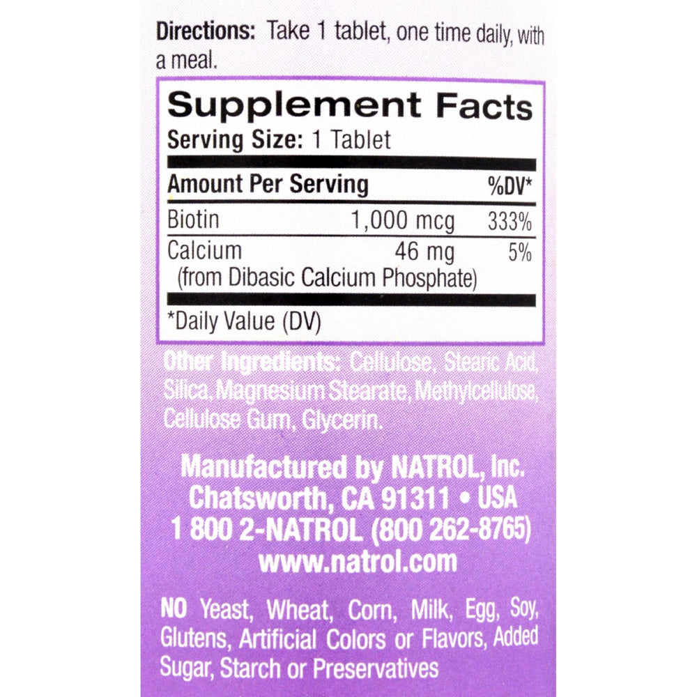 Natrol Biotin - 1000 mcg - 100 Tablets