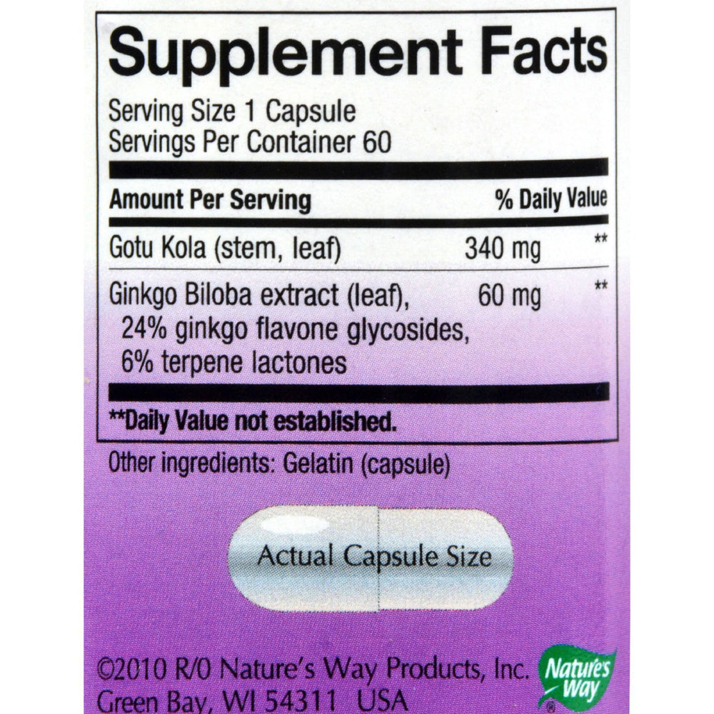 Nature's Way - Standardized Ginkgo - 60 Capsules