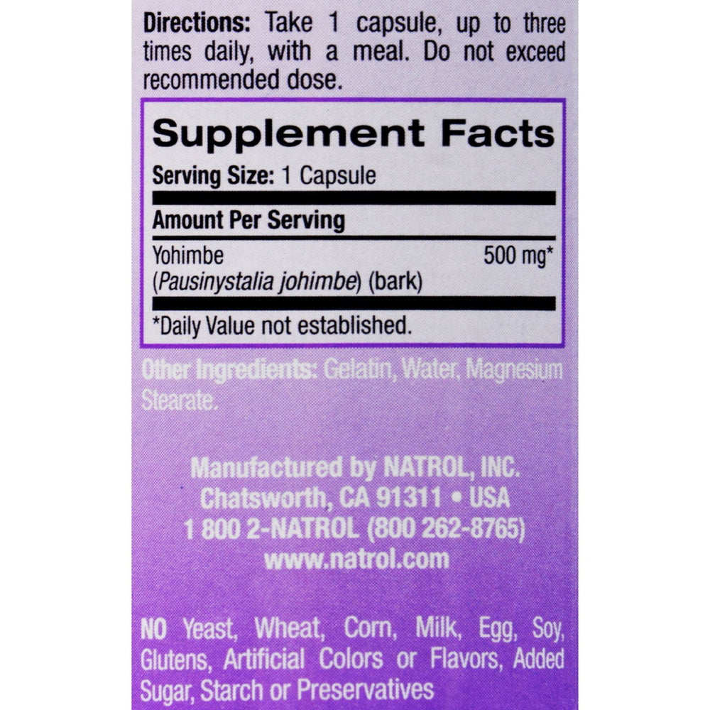 Natrol Yohimbe Bark - 500 mg - 90 Caps