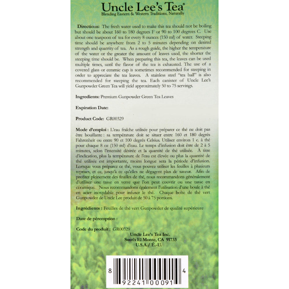 Uncle Lee's Premium Gunpowder Green Tea in Bulk - 5.29 oz