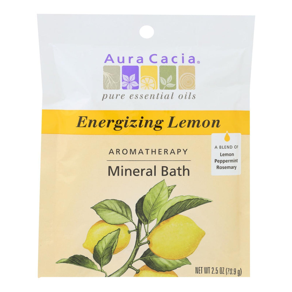 Aura Cacia - Aromatherapy Mineral Bath Energizing Lemon - 2.5 oz - Case of 6