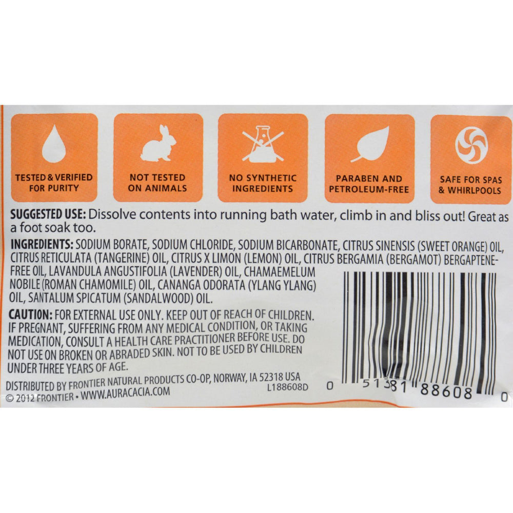 Aura Cacia - Aromatherapy Mineral Bath Relaxing Sweet Orange - 2.5 oz - Case of 6