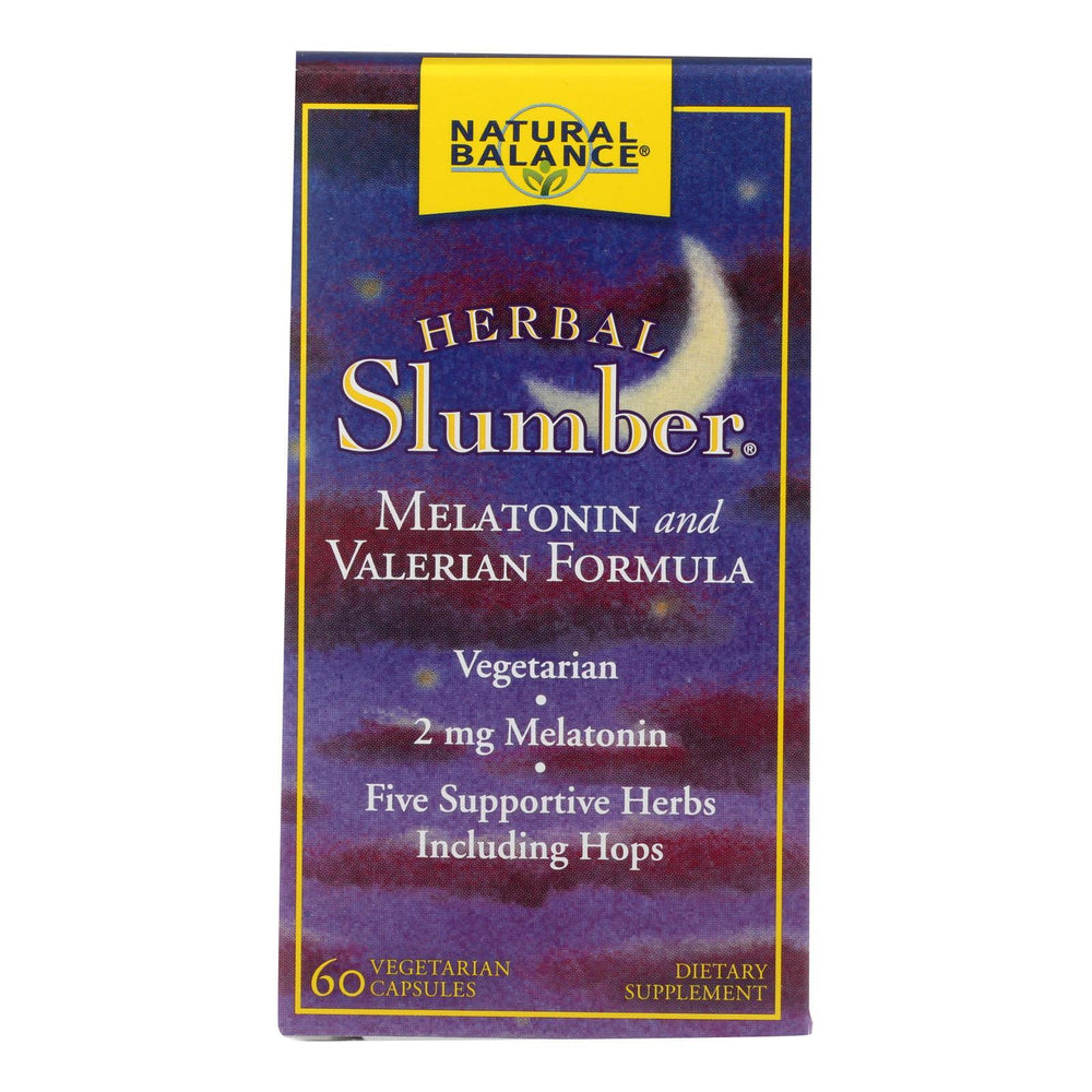 Natural Balance Herbal Slumber Melatonin and Valerian Formula - 60 Capsules