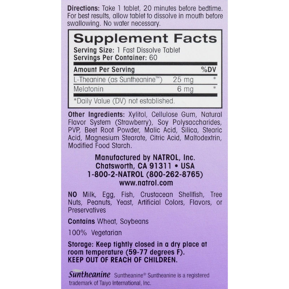 Natrol Advanced Melatonin Plus Fast Dissolve Strawberry - 60 Tablets