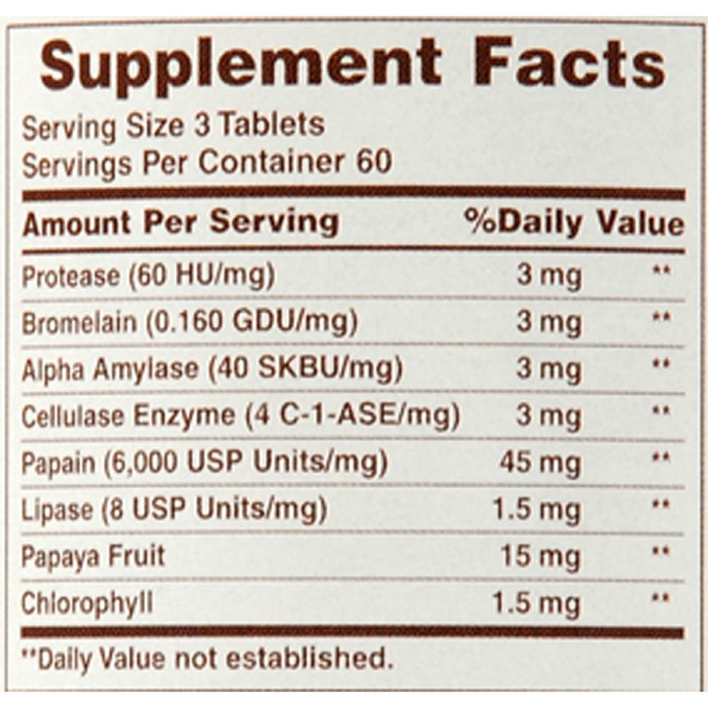 American Health - Super Papaya Enzyme Plus Chewable - 180 Chewable Tablets