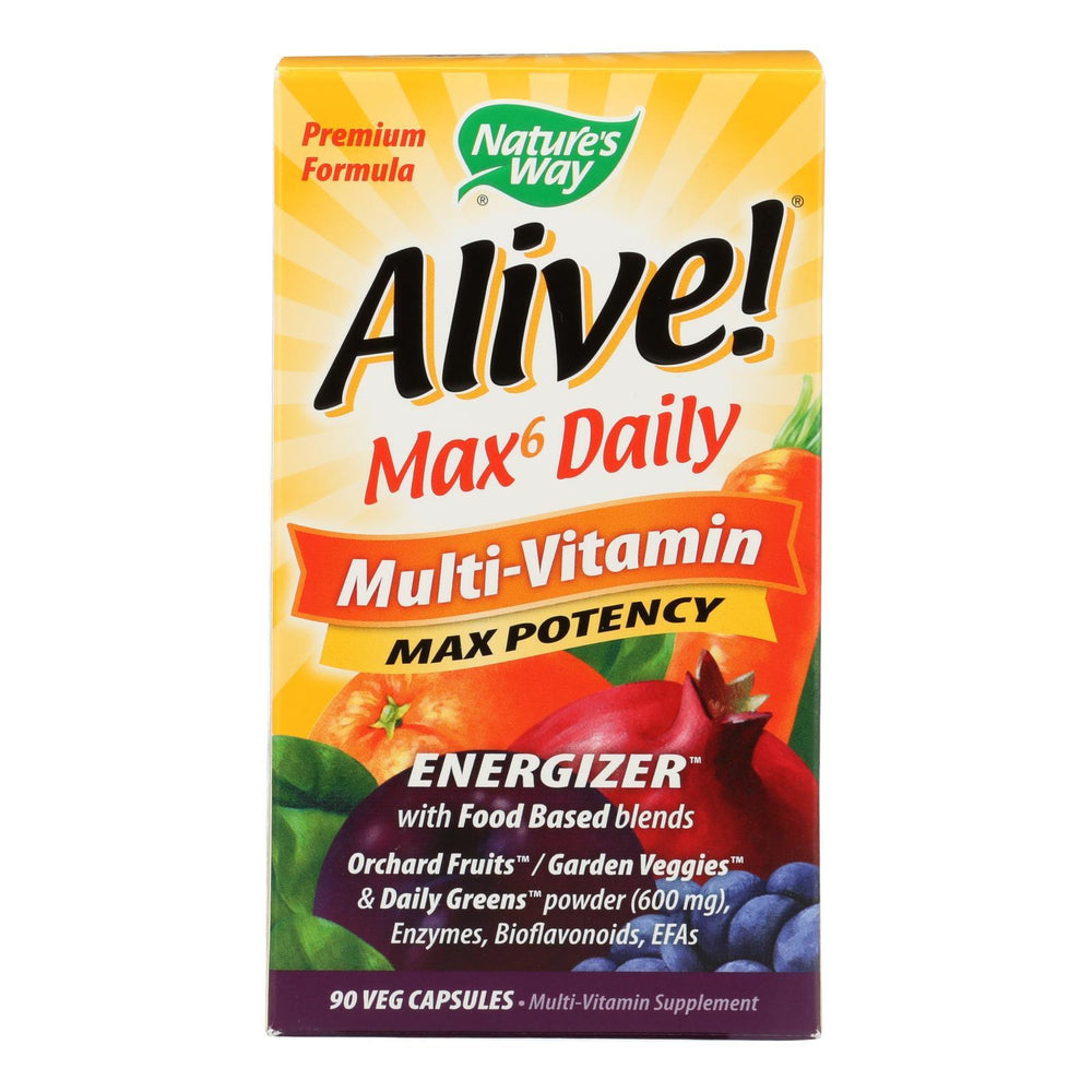 Nature's Way - Alive! Max6 Daily Multi-Vitamin - Max Potency - 90 Veg Capsules