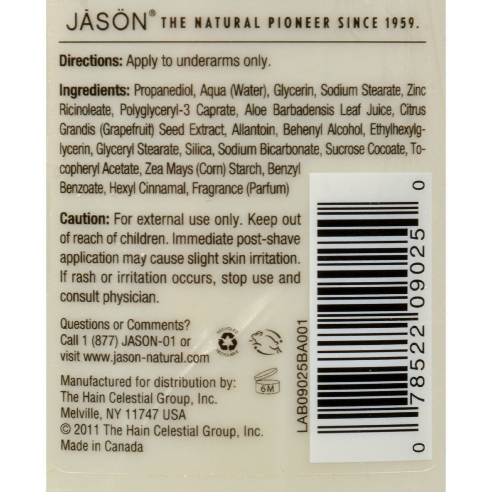 Jason Deodorant Stick Pure Natural Aloe Vera - 2.5 oz