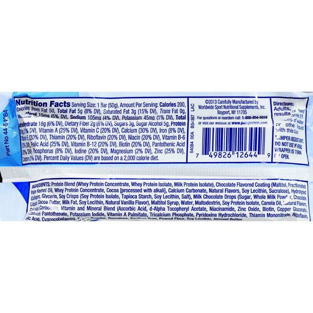 Pure Protein Bar - Chocolate Chip - Case of 6 - 50 Grams