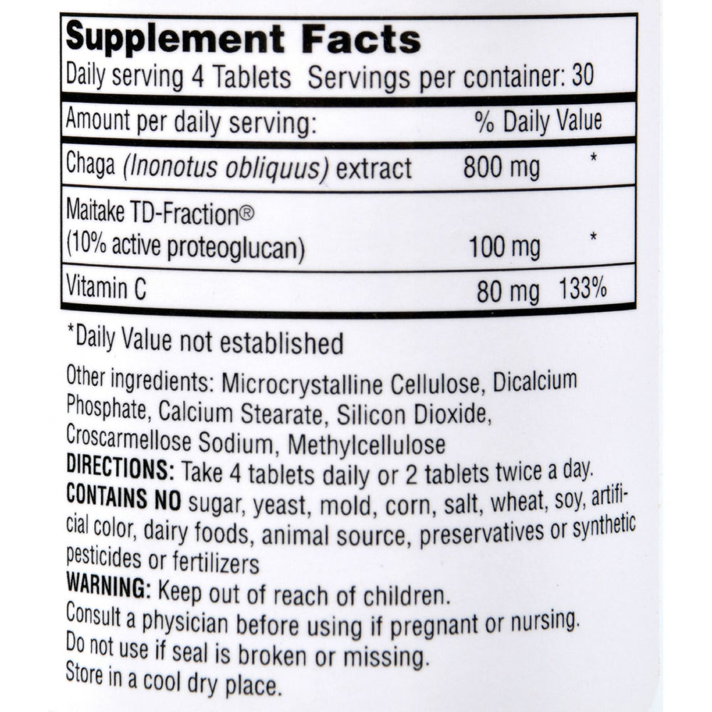 Mushroom Wisdom Super Chaga - 120 Tablets
