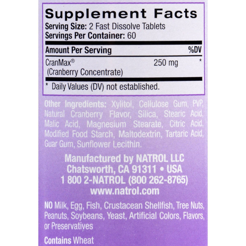 Natrol Cranberry Fast Dissolve - 250 mg - 120 Tablets