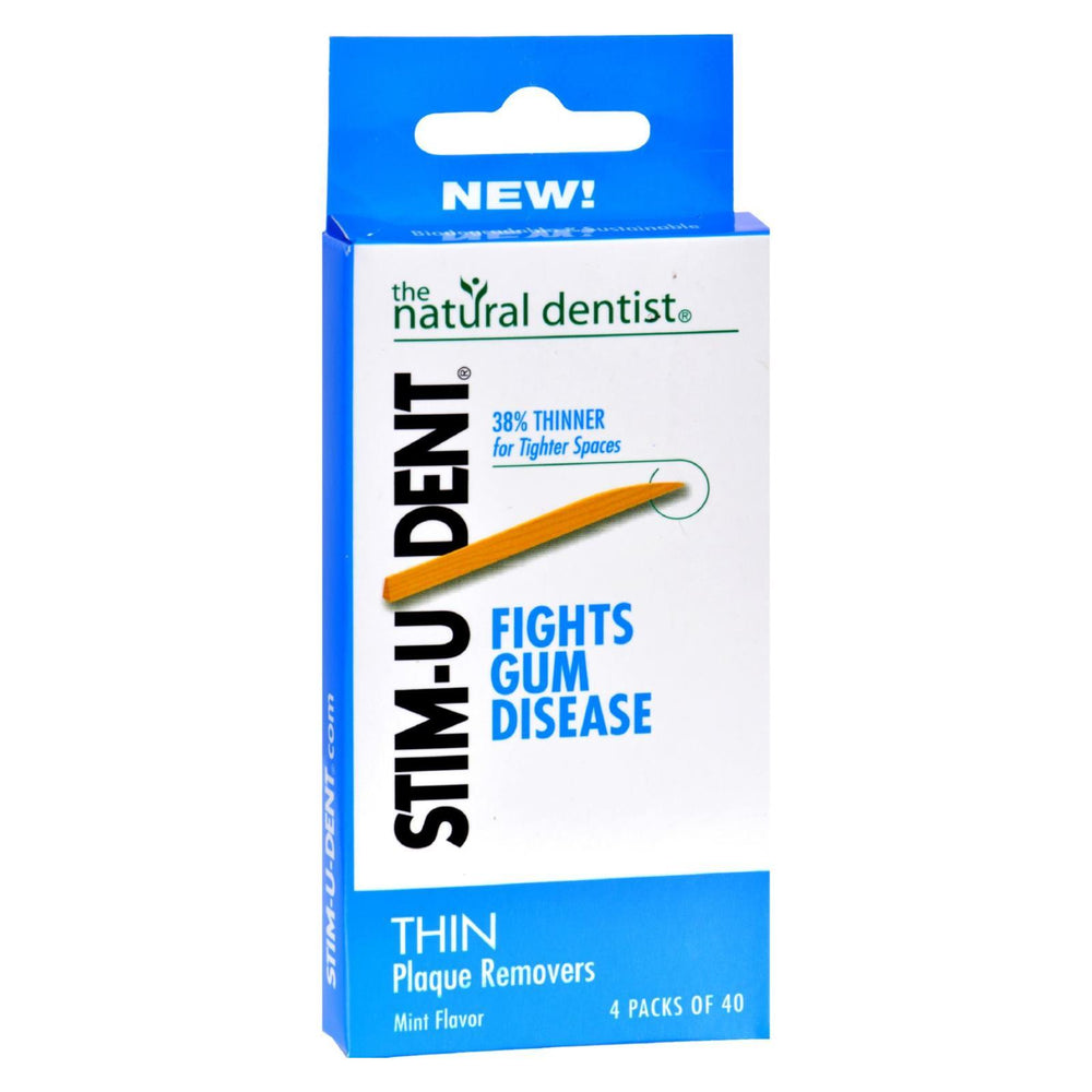 Natural Dentist Stim-U-Dent Thin Plaque Removers Mint - Case of 6 - 4 Packs