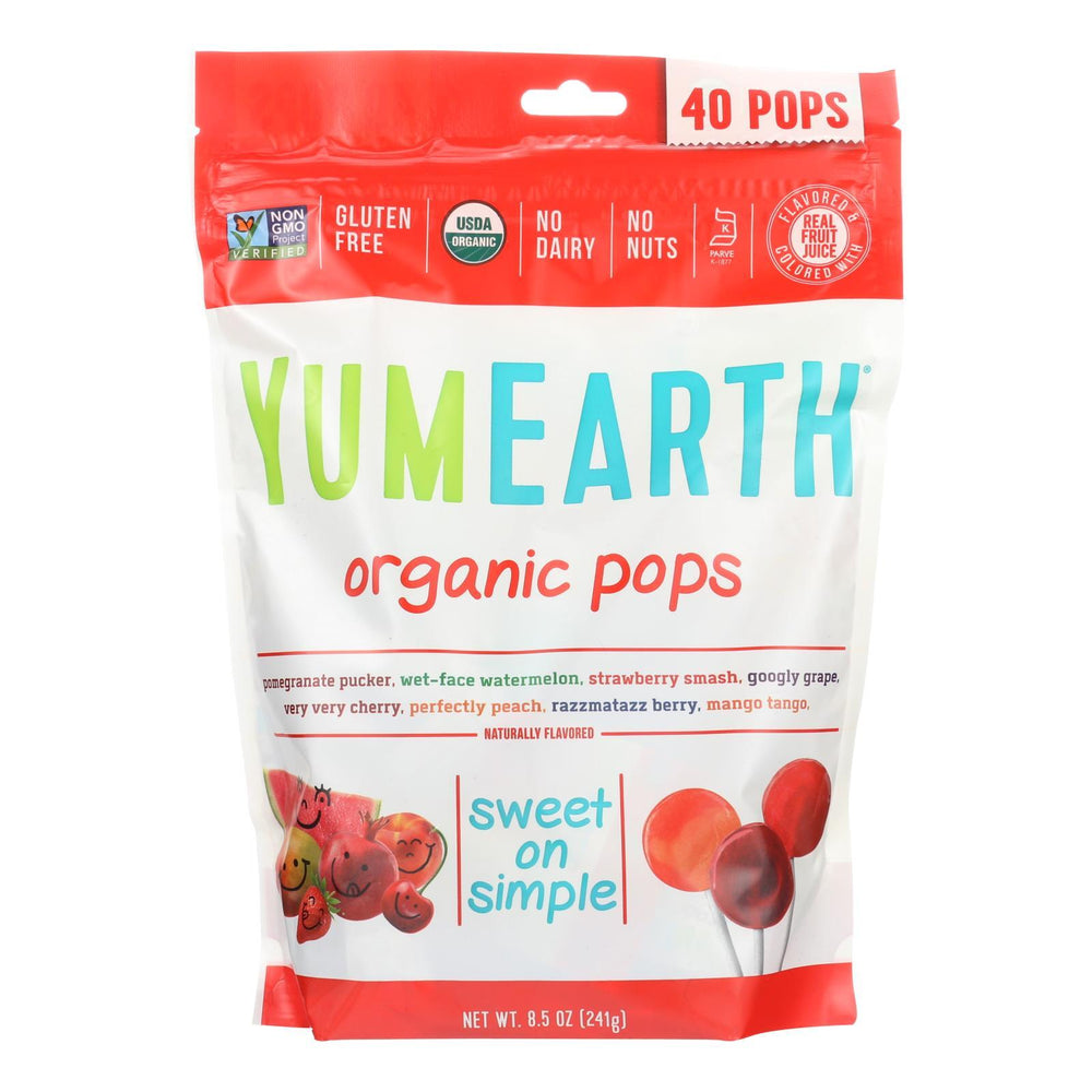 Yummy Earth Lollipop - Organic - 40 Plus Assorted - 8.5 oz