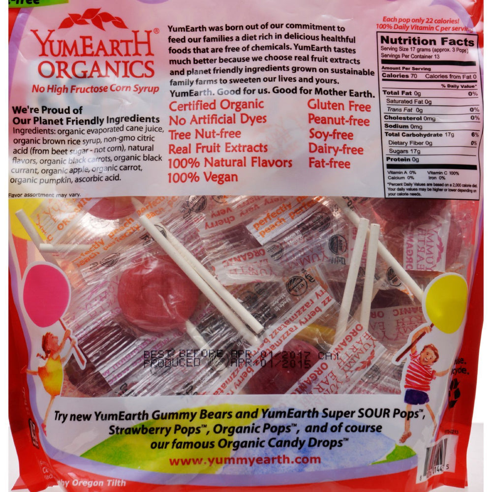 Yummy Earth Lollipop - Organic - 40 Plus Assorted - 8.5 oz