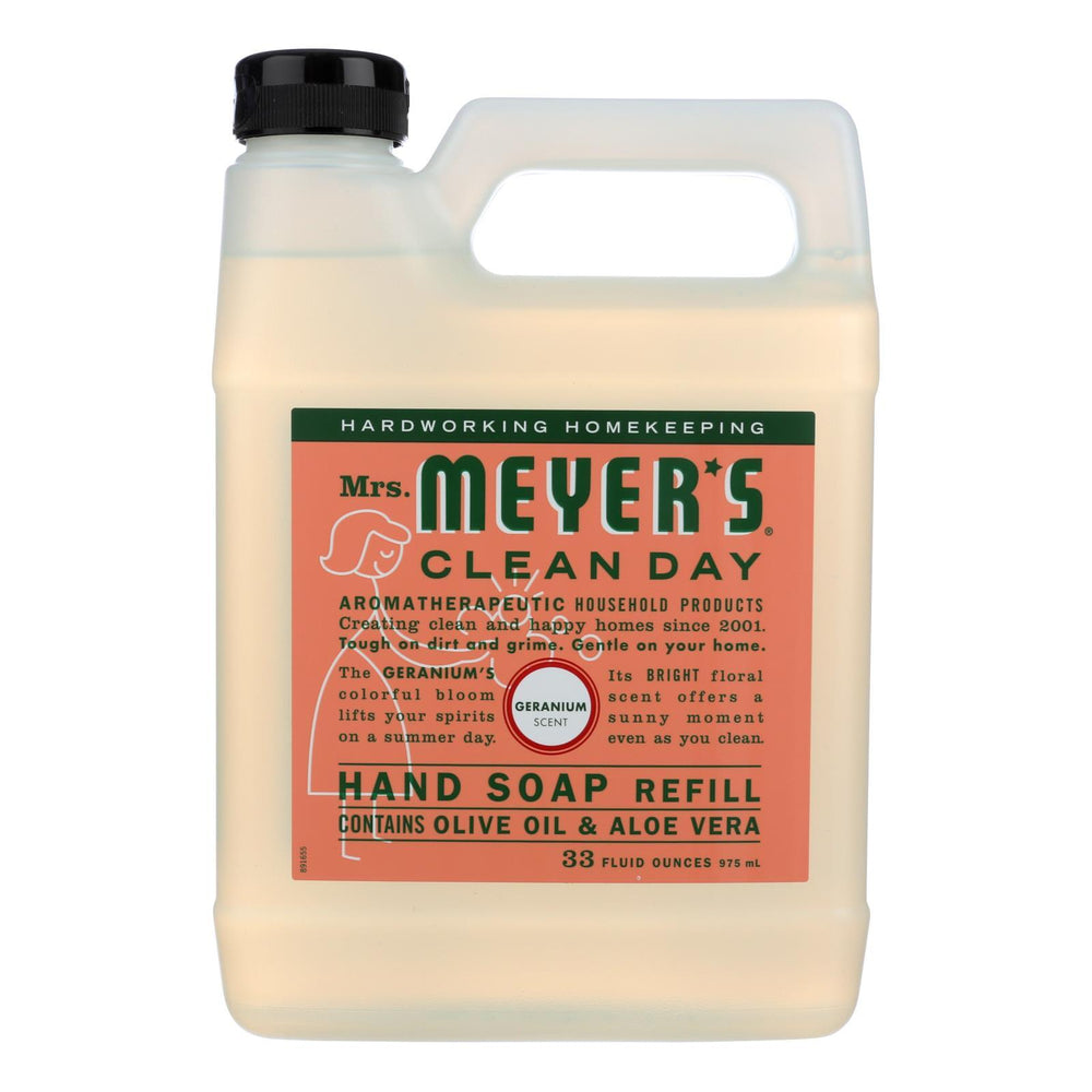 Mrs. Meyer's Clean Day - Liquid Hand Soap Refill - Geranium - Case of 6 - 33 fl oz.