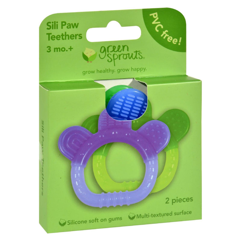 Green Sprouts Sili Paw Teether - 2 Pack Assorted