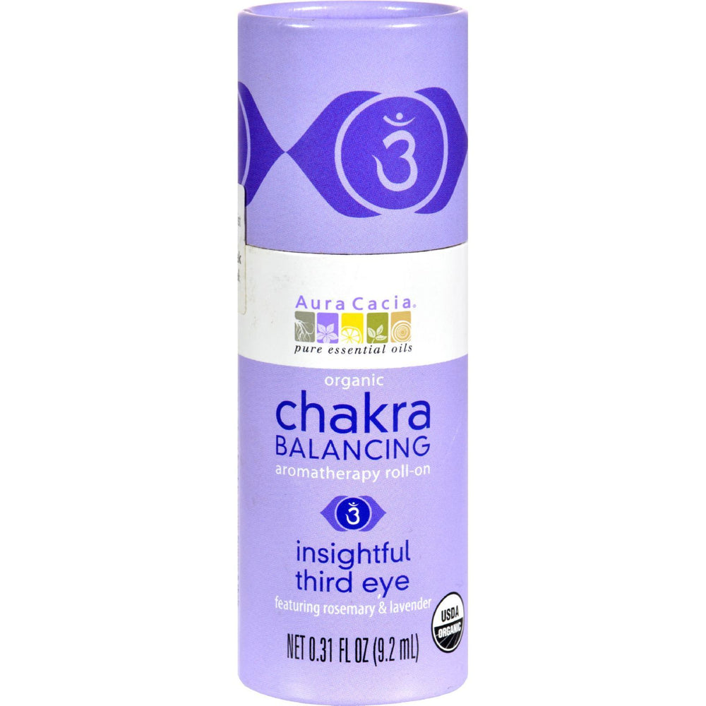 Aura Cacia - Organic Chakra Balancing Aromatherapy Roll-on - Insightful Third Eye - .31 oz