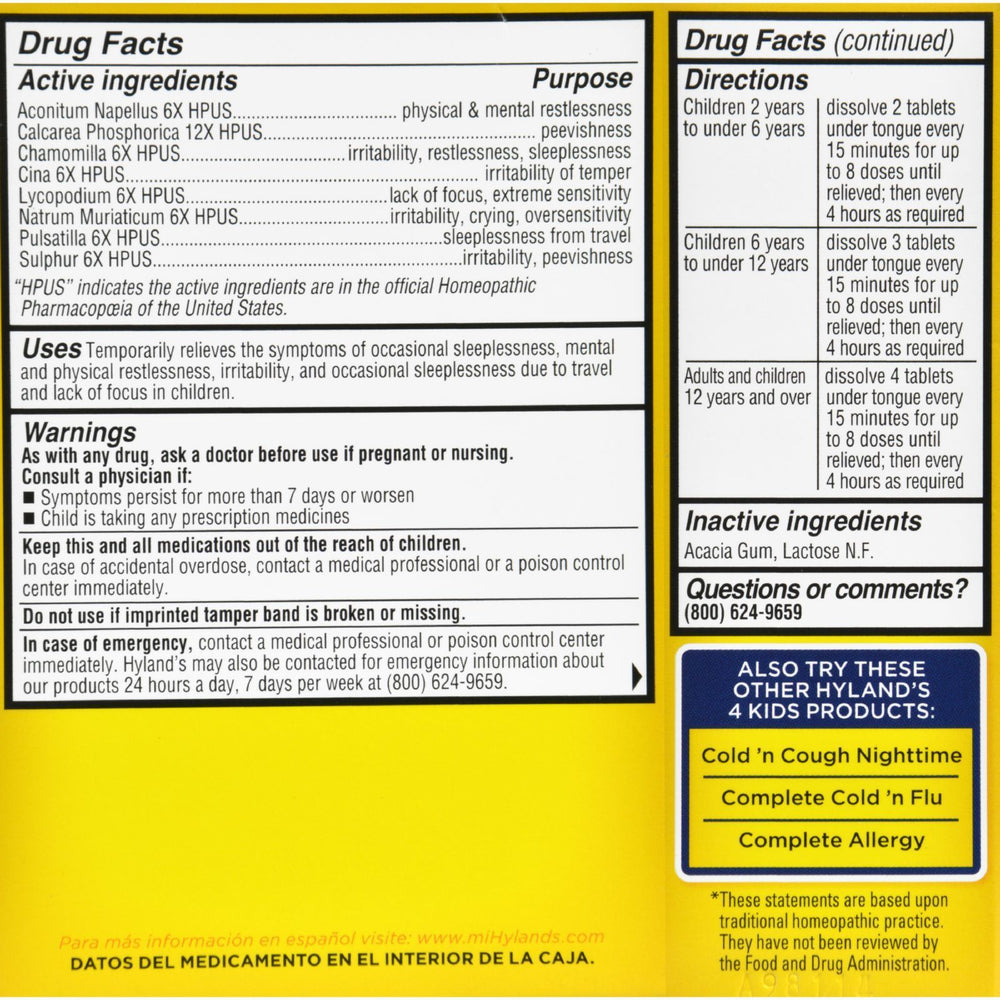 Hylands Homeopathic Calms Forte 4 Kids - 125 Tablets