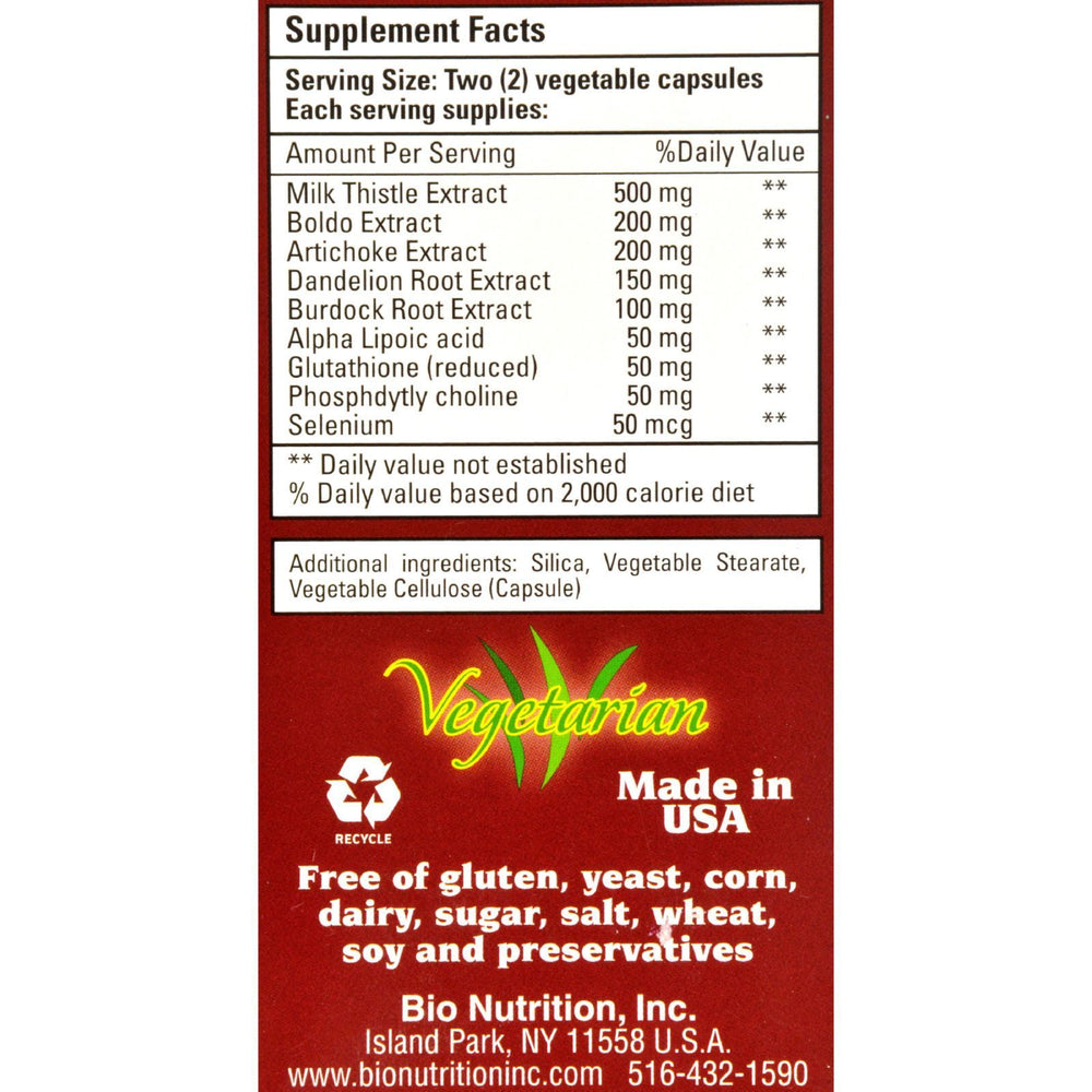 Bio Nutrition - Liver Wellness - 60 Vegetarian Capsules