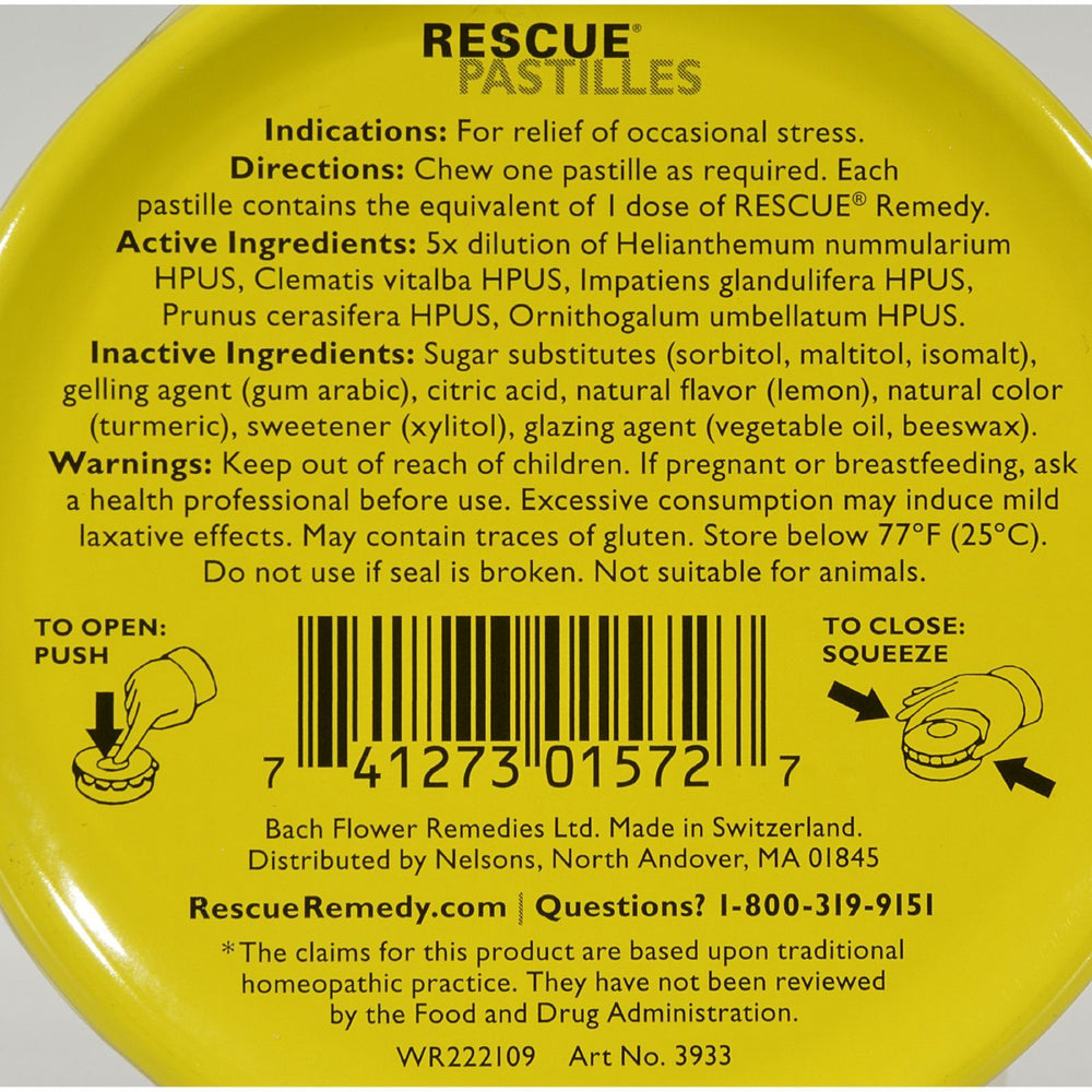 Bach Rescue Remedy Pastilles - Lemon - 50 grm - Case of 12