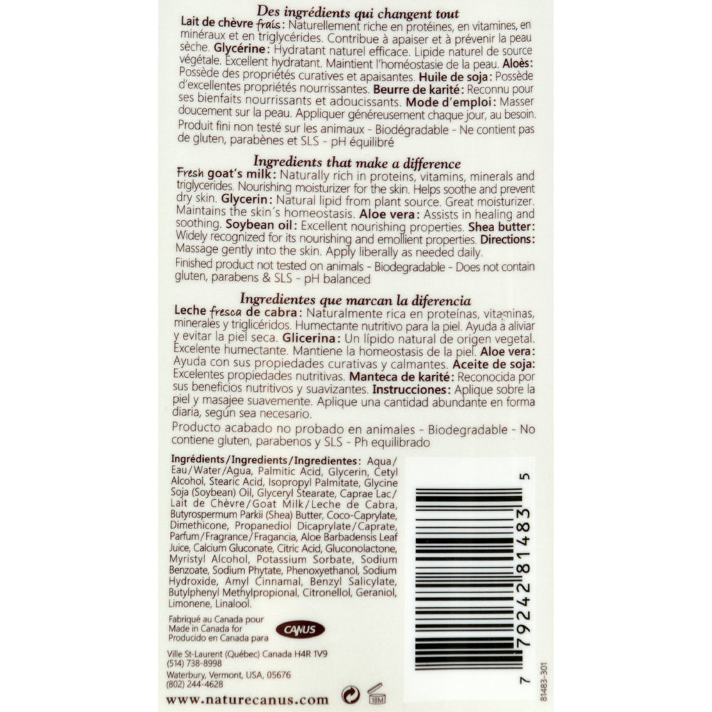 Nature By Canus Lotion - Goats Milk - Nature - Shea Butter - 11.8 oz
