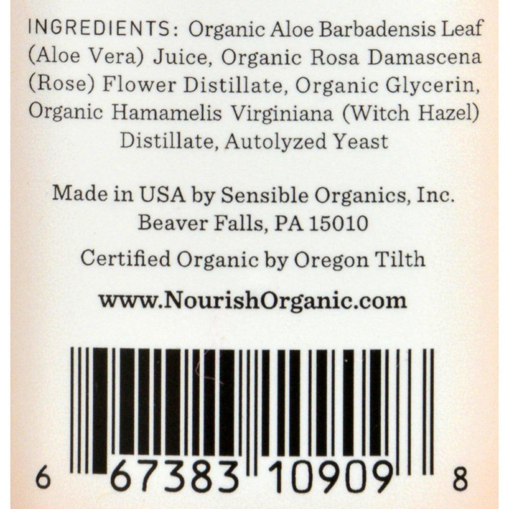 Nourish Organic Face Toner - Refreshing and Balancing - Rosewater and Witch Hazel - 3 oz