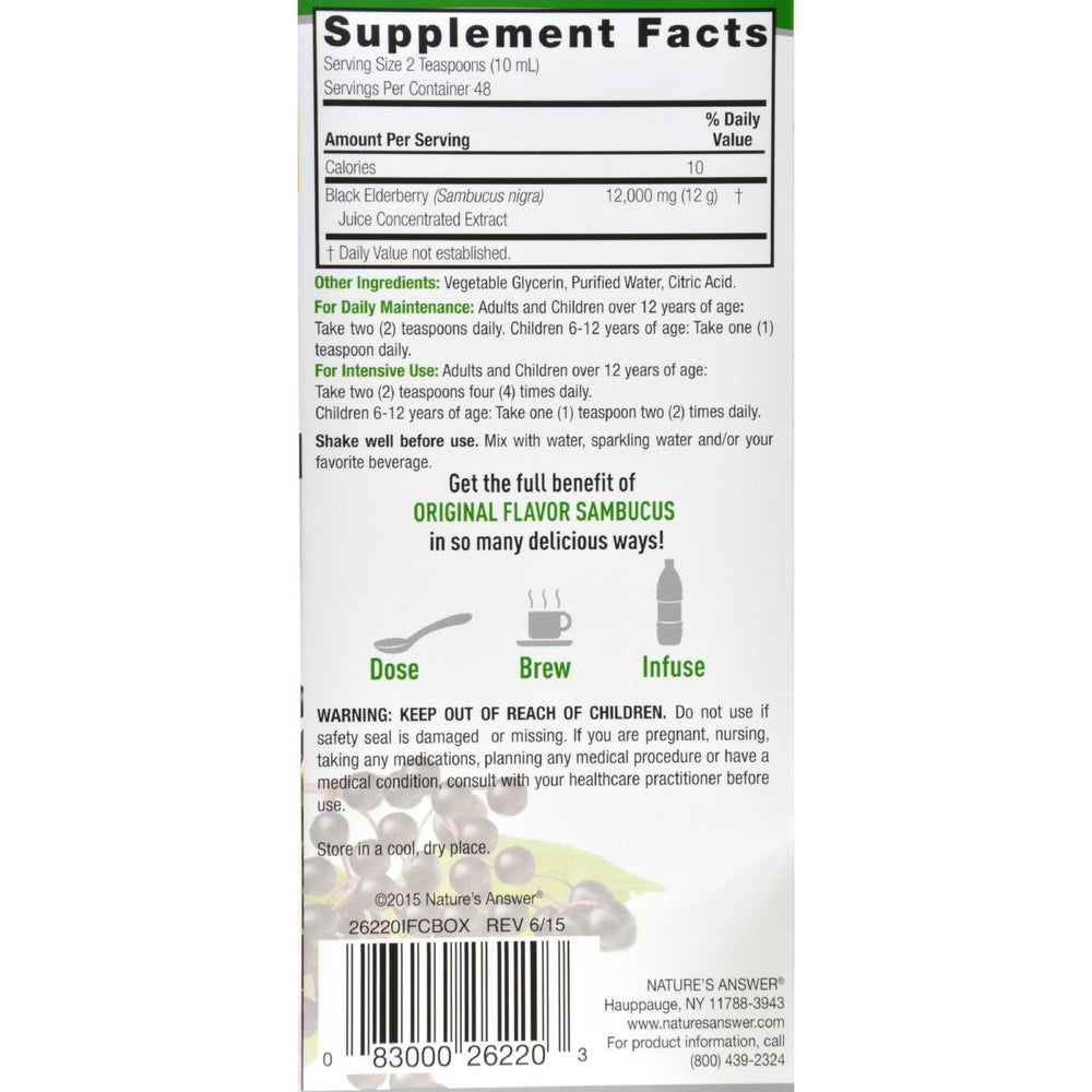 Nature's Answer - Sambucus - Original - Family Size - 16 oz
