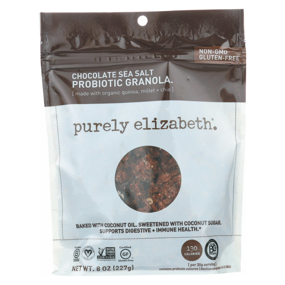 Purely Elizabeth Probiotic Granola - Chocolate Sea Salt - Case of 6 - 8 oz.