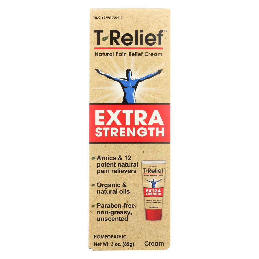 T-Relief - Natural Pain Relief Cream - Extra Strength - 3 oz.