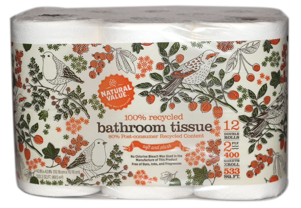 Natural Value 400Ct/Roll Bth Tissue (4x12Pack )